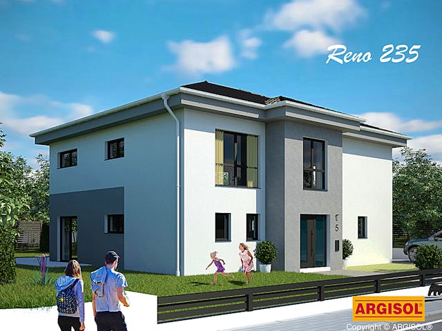Massivhaus Reno von ARGISOL-Bausysteme Bausatzhaus ab 62480€, Stadtvilla Außenansicht 1