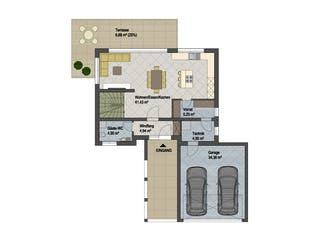 Massivhaus Springfield von ARGISOL-Bausysteme Bausatzhaus ab 55500€, Stadtvilla Grundriss 1