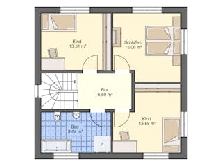 Massivhaus Flachdach 122 von ASL Wohnungsbau Schlüsselfertig ab 337561€, Cubushaus Grundriss 2