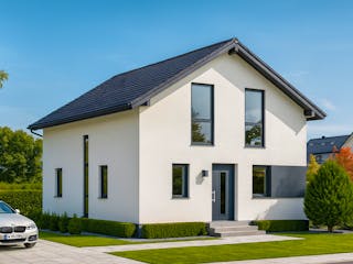 Massivhaus Satteldach 114 von ASL Wohnungsbau, Satteldach-Klassiker Außenansicht 2