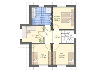 Massivhaus Satteldach 132 von ASL Wohnungsbau Schlüsselfertig ab 324656€, Satteldach-Klassiker Grundriss 2