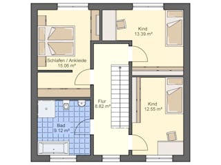 Massivhaus Stadtvilla 123 von ASL Wohnungsbau Schlüsselfertig ab 310298€, Stadtvilla Grundriss 2