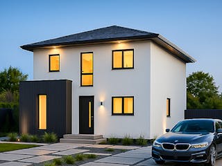 Massivhaus Stadtvilla 143 von ASL Wohnungsbau Schlüsselfertig ab 341268€, Stadtvilla Außenansicht 2