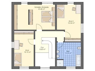 Massivhaus Stadtvilla 170 von ASL Wohnungsbau Schlüsselfertig ab 377493€, Stadtvilla Grundriss 2