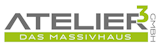 Dienstleister Atelier³ - DAS MASSIVHAUS Logo