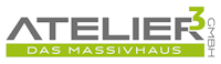Dienstleister Atelier³ - DAS MASSIVHAUS Logo Hausanbieter Atelier³ - DAS MASSIVHAUS