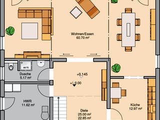 Massivhaus Stadtvilla Aurelio von Kern-Haus Schlüsselfertig ab 585900€, Stadtvilla Grundriss 1