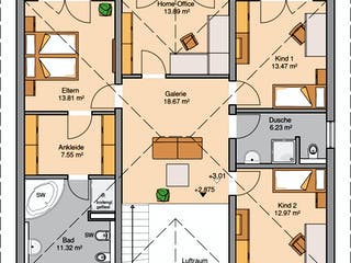 Massivhaus Stadtvilla Aurelio von Kern-Haus Schlüsselfertig ab 585900€, Stadtvilla Grundriss 2