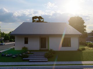 Massivhaus Blaufichte von AVOS Hausbau Schlüsselfertig ab 355250€, Bungalow Außenansicht 4