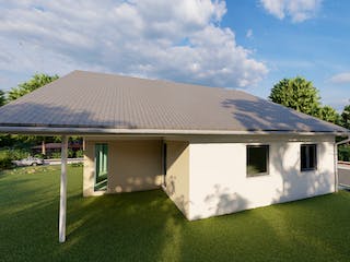 Massivhaus Blaufichte von AVOS Hausbau Schlüsselfertig ab 355250€, Bungalow Außenansicht 6