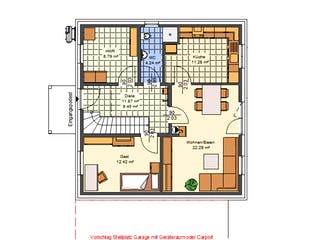 Massivhaus Dorina von AVOS Hausbau Schlüsselfertig ab 343150€, Satteldach-Klassiker Grundriss 1
