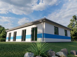 Massivhaus Heide von AVOS Hausbau Schlüsselfertig ab 294000€, Bungalow Außenansicht 4