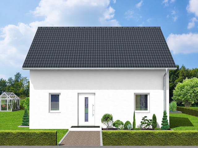 Massivhaus Kern von AVOS Hausbau Schlüsselfertig ab 279950€, Satteldach-Klassiker Außenansicht 1 Massivhaus Kern von AVOS Hausbau Schlüsselfertig ab 279950€, Satteldach-Klassiker Außenansicht 1