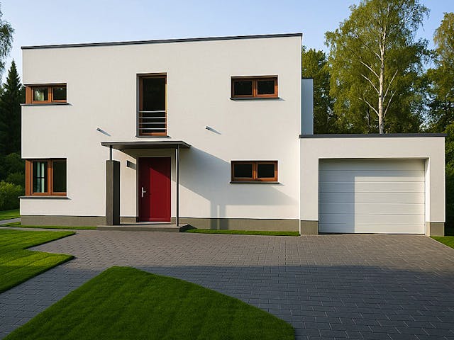 Massivhaus Weimar von Aye-Bau Schlüsselfertig ab 452600€, Cubushaus Außenansicht 1 Massivhaus Weimar von Aye-Bau Schlüsselfertig ab 452600€, Cubushaus Außenansicht 1