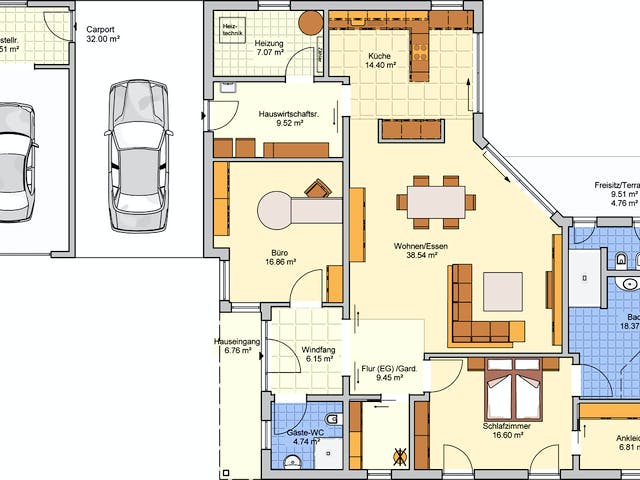 Fertighaus Cilia von Fingerhut Haus Schlüsselfertig ab 474890€, Bungalow Grundriss 1