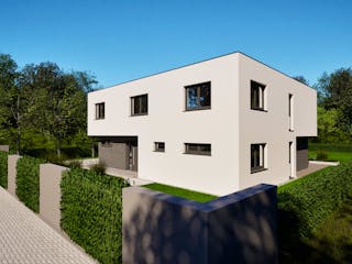 Massivhaus Entwurf CD245 von FAVORIT Massivhaus, Cubushaus Außenansicht 11