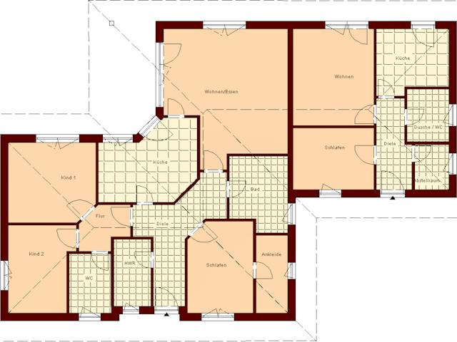 Massivhaus Wieck von TIMOWA Massivhäuser Schlüsselfertig ab 439900€, Bungalow Grundriss 1