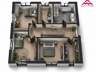 Massivhaus Stadtvilla 155 von Mein Haus Bausysteme, Stadtvilla Außenansicht 8