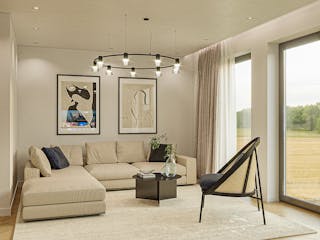 Massivhaus Doppelhaus Wien von BauArt Massivbau, Satteldach-Klassiker Innenansicht 1