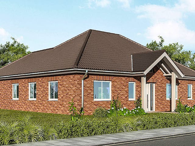 Massivhaus Bungalow BL 115 Variante K von Baudirekt, Außenansicht 1 Massivhaus Bungalow BL 115 Variante K von Baudirekt, Außenansicht 1