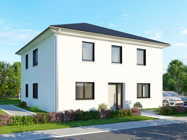 Massivhaus Stadtvilla SV155 Basis von Baudirekt, Stadtvilla Außenansicht 1 Massivhaus Stadtvilla SV155 Basis von Baudirekt, Stadtvilla Außenansicht 1