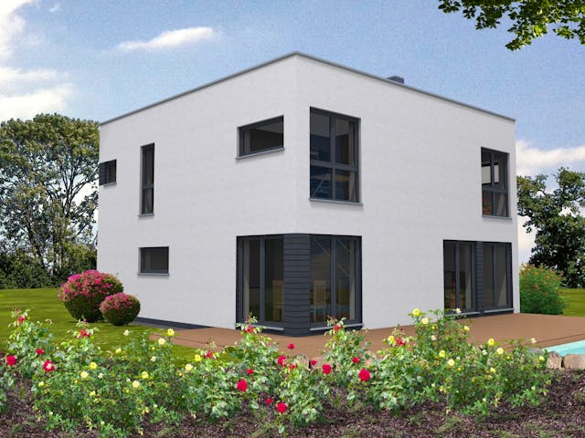 Fertighaus Bauhaus 161 von Suckfüll Energiesparhaus Schlüsselfertig ab 460013€, Cubushaus Außenansicht 1 Fertighaus Bauhaus 161 von Suckfüll Energiesparhaus Schlüsselfertig ab 460013€, Cubushaus Außenansicht 1