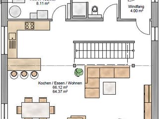 Fertighaus Bauhaus 161 von Suckfüll Energiesparhaus Schlüsselfertig ab 460013€, Cubushaus Grundriss 1