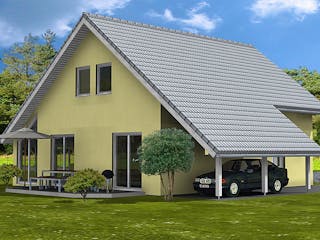 Massivhaus SUNFLOWER von BAUTREND-Haus, Satteldach-Klassiker Außenansicht 2