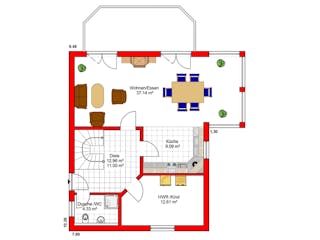 Massivhaus SUNFLOWER von BAUTREND-Haus, Satteldach-Klassiker Grundriss 1