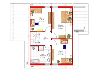 Massivhaus SUNFLOWER von BAUTREND-Haus, Satteldach-Klassiker Grundriss 2