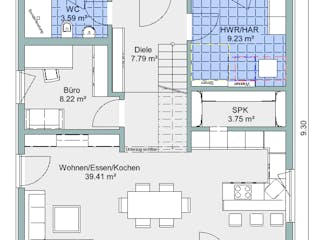 Fertighaus Bestseller Weitblick 140 von BoHolz Haus Schlüsselfertig ab 423713€, Stadtvilla Grundriss 1