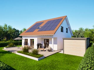 Massivhaus Entwurf NB153 von FAVORIT Massivhaus, Satteldach-Klassiker Außenansicht 4