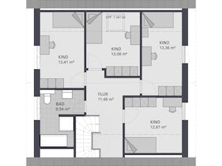 Massivhaus Entwurf NB153 von FAVORIT Massivhaus, Satteldach-Klassiker Grundriss 2