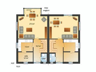 Fertighaus Billund von Danhaus Deutschland Schlüsselfertig ab 366810€, Satteldach-Klassiker Grundriss 1