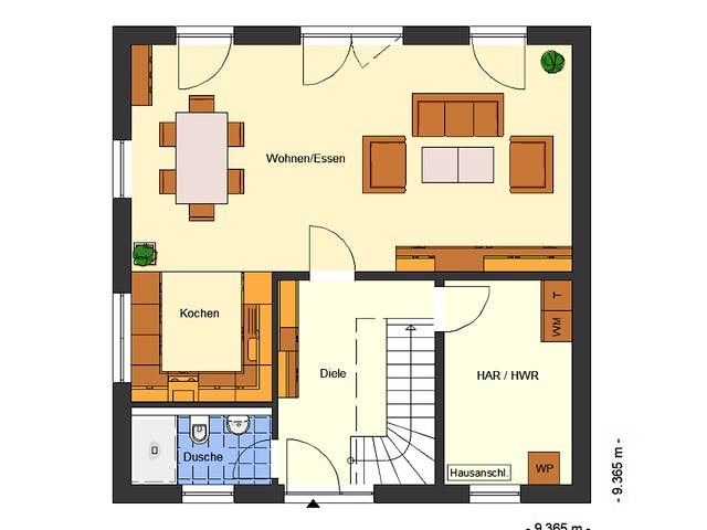 Massivhaus Amica von Bischoff Massivhaus Schlüsselfertig ab 326500€, Stadtvilla Grundriss 1