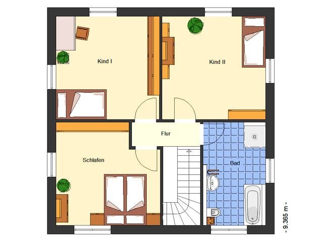 Massivhaus Amica von Bischoff Massivhaus Schlüsselfertig ab 326500€, Stadtvilla Grundriss 2