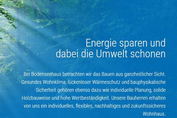 Dienstleister Bodenseehaus Energie sparen und dabei die Umwelt schonen