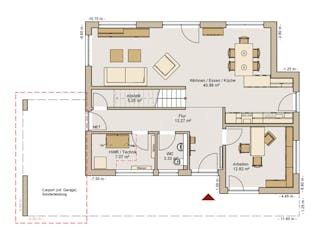 Fertighaus Kubus 190-0-0 von BoHolz Haus Schlüsselfertig ab 539826€, Cubushaus Grundriss 1