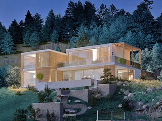 Fertighaus Haus Bellevue Forêt von Bodenseehaus, Cubushaus Außenansicht 2