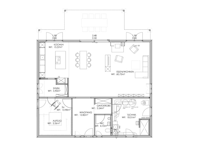 Fertighaus Haus Bohlingen von Bodenseehaus, Stadtvilla Grundriss 1