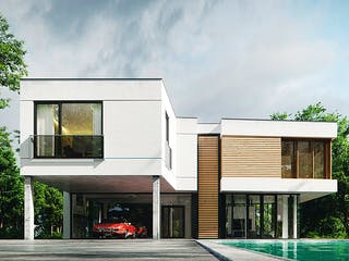 Fertighaus Haus Burghof von Bodenseehaus, Cubushaus Außenansicht 1