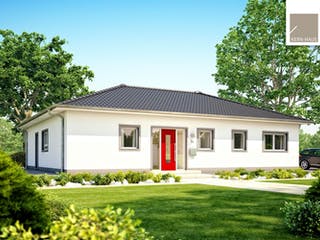 Massivhaus Bungalow Balance von Kern-Haus Schlüsselfertig ab 373900€, Bungalow Außenansicht 1