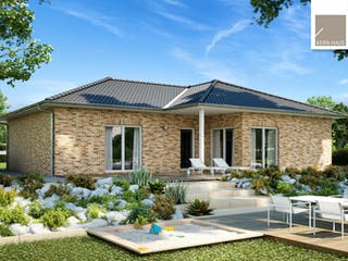 Massivhaus Bungalow Balance Klinker von Kern-Haus Schlüsselfertig ab 412900€, Bungalow Außenansicht 1