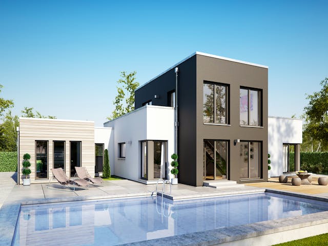 Fertighaus AMBIENCE 100 V5 von Bien-Zenker Schlüsselfertig ab 353179€, Bungalow Außenansicht 1 Fertighaus AMBIENCE 100 V5 von Bien-Zenker Schlüsselfertig ab 353179€, Bungalow Außenansicht 1