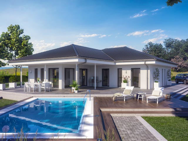 Fertighaus AMBIENCE 110 V3 von Bien-Zenker Schlüsselfertig ab 375099€, Bungalow Außenansicht 1