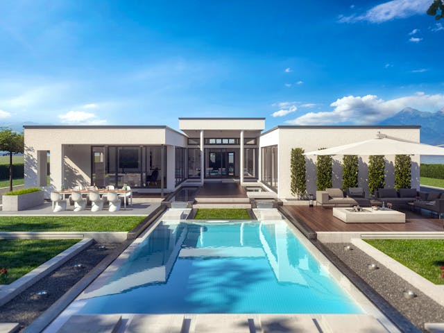 Atriumhaus mit Pool in der Mitte