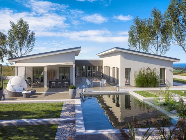 Fertighaus AMBIENCE 209 PD von Bien-Zenker, Bungalow Außenansicht 1 Fertighaus AMBIENCE 209 PD von Bien-Zenker, Bungalow Außenansicht 1