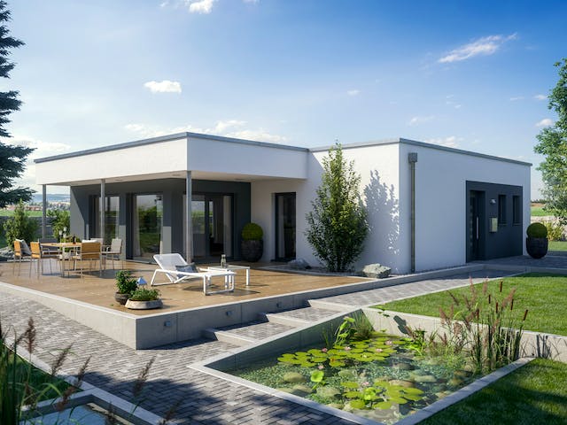 Fertighaus AMBIENCE 88 V4 von Bien-Zenker Schlüsselfertig ab 331697€, Bungalow Außenansicht 1
