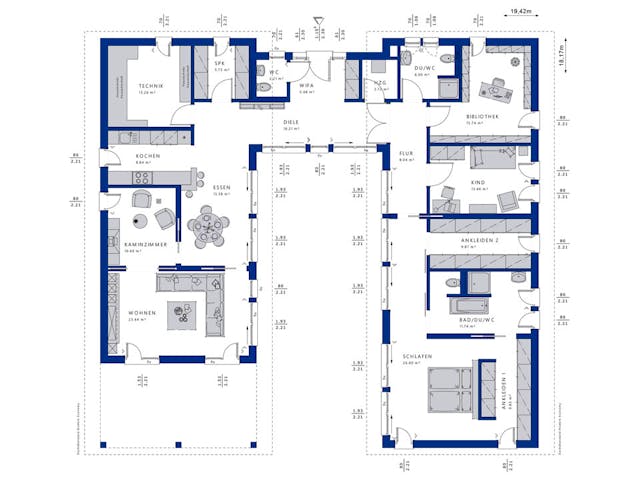 Fertighaus AMBIENCE 209 PD von Bien-Zenker, Bungalow Grundriss 1