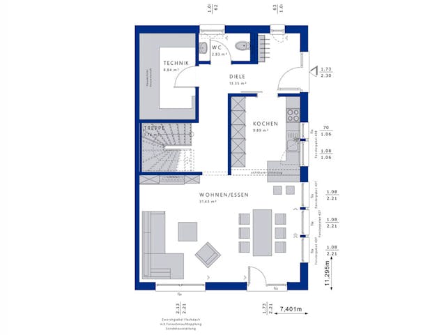 Fertighaus CELEBRATION 139 V2 L von Bien-Zenker Schlüsselfertig ab 337874€, Satteldach-Klassiker Grundriss 1 Fertighaus CELEBRATION 139 V2 L von Bien-Zenker Schlüsselfertig ab 337874€, Satteldach-Klassiker Grundriss 1
